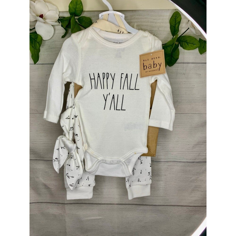New Rae Dunn Baby Outfit Gift Set Thanksgiving 3-6 months